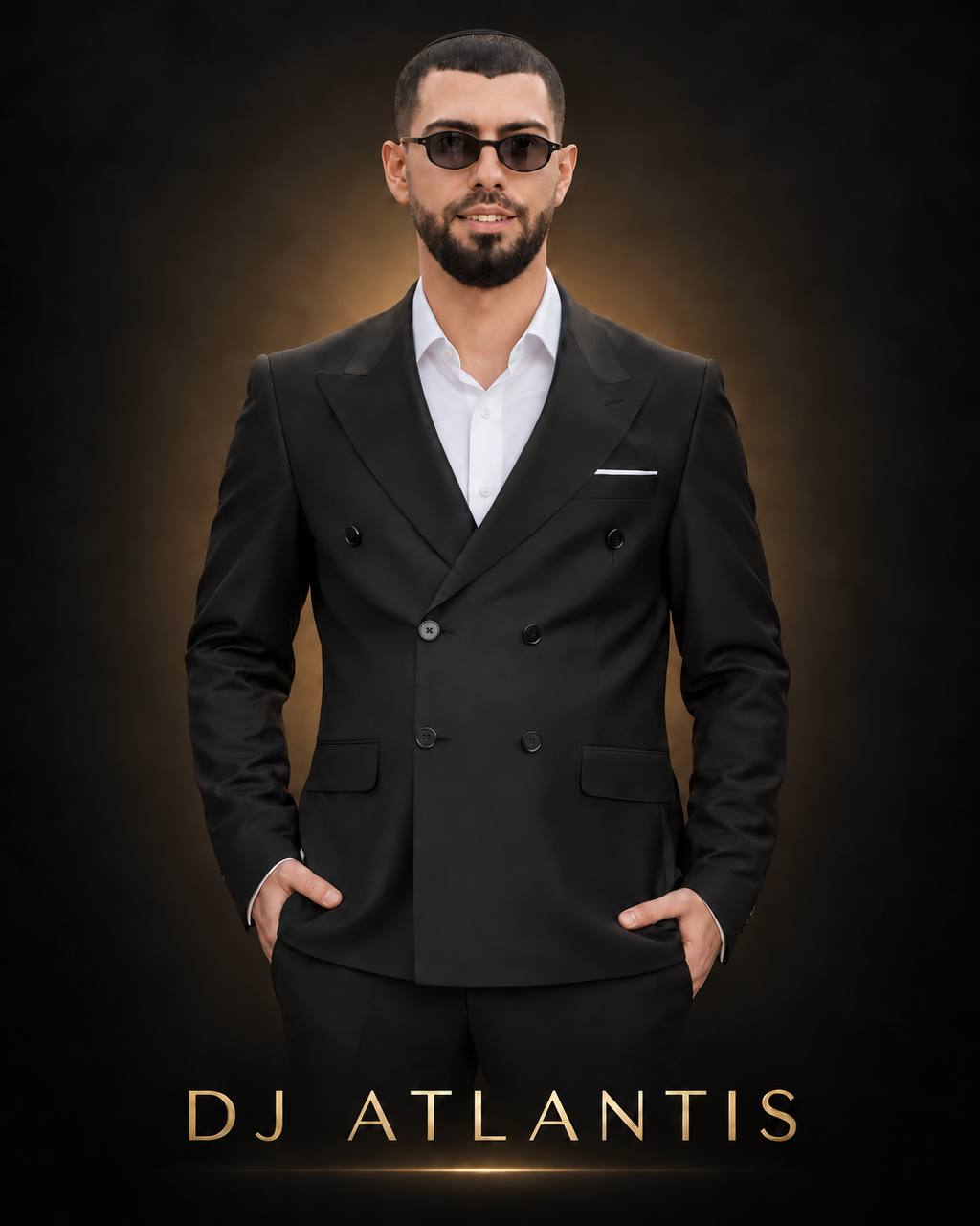 אלי מועלם DJ ATLANTIS בחליפה שחורה
